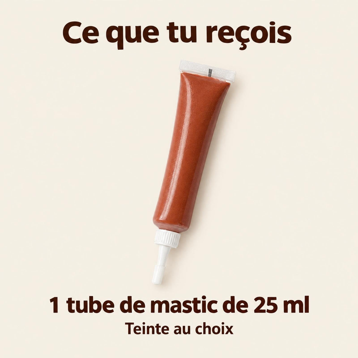 Ce que tu reçois : un tube de mastic à bois de 25 ml